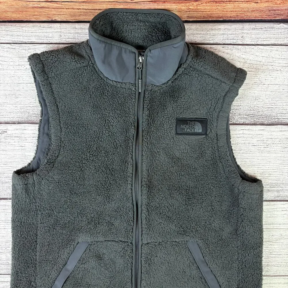The North Face Deep Pile Gray Fleece Zip Up Vest